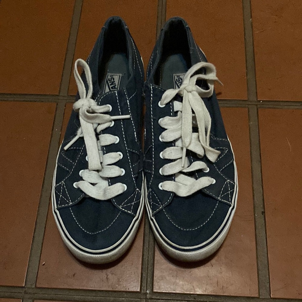 blueish vans sneakers